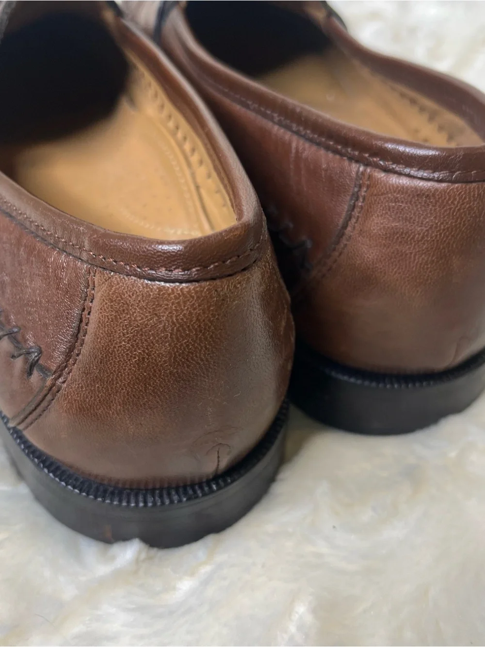 Vintage Florsheim Leather Pisa Moc Toe Tassel Crocodile Print Loafers Size 10.5B